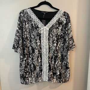 NWT Adrienne Vittadini Lace Top XL